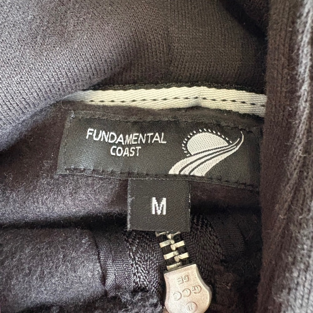 Fundamental Coast Women's Medium Black 1/4 Zip Cropped Hoodie Raw‎ Hem Relaxed - Picture 4 of 7